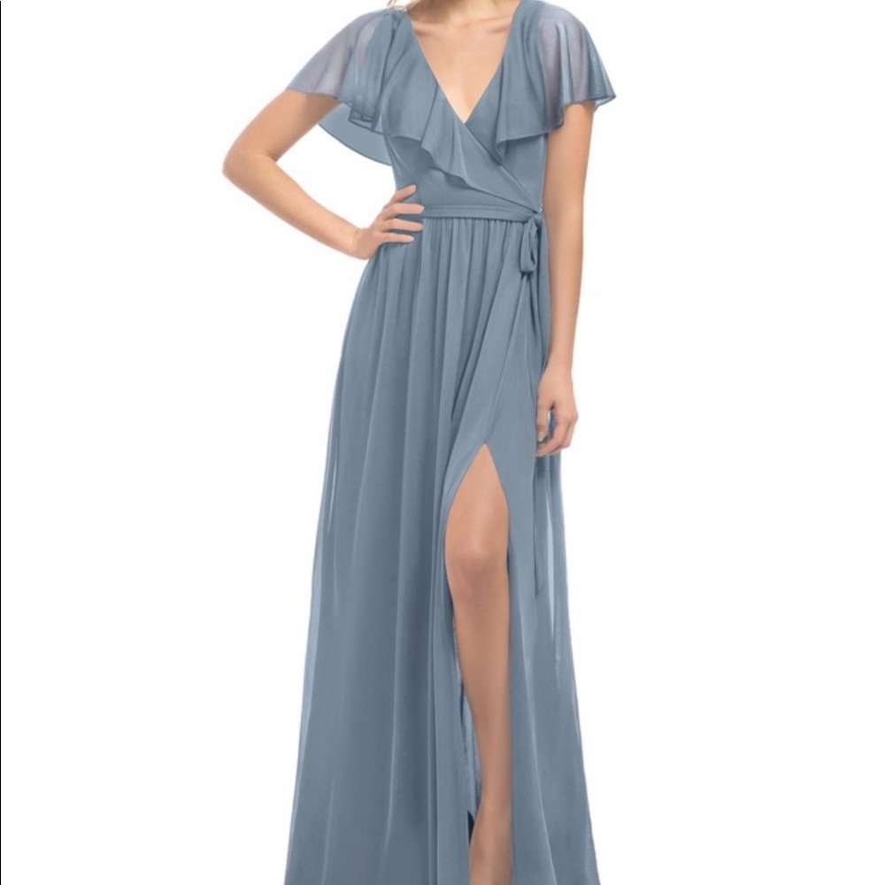 Azazie Jael dress in Dusty Blue!